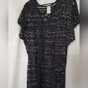 Time & tru black lace cover up size med (8-10) NWOT